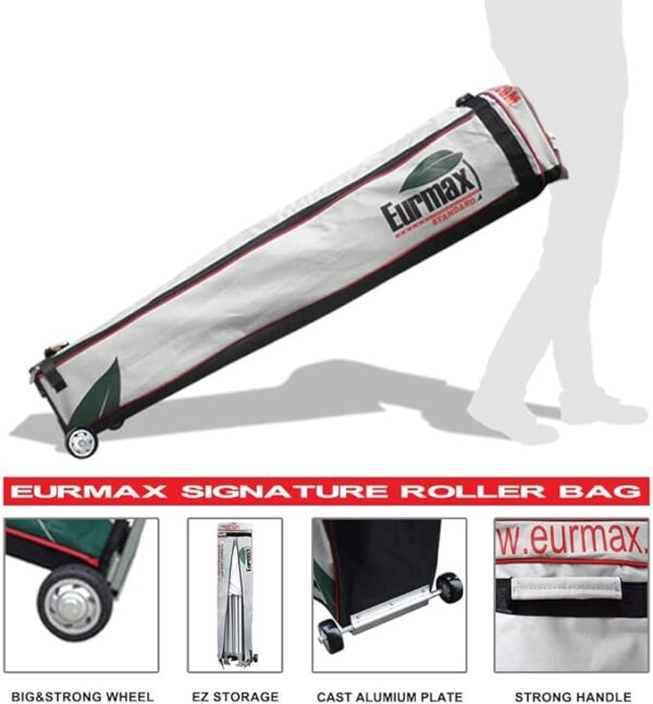 Eurmax USA 10'x10' Pop-up Canopy Tent Commercial Instant Canopies with 4 Removable Zipper End Side Walls and Roller Bag, Bonus 4 SandBags(White) - Image 2