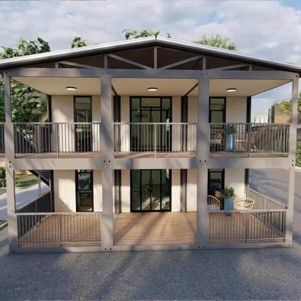 2-Storey Custom Detachable Tiny Home with 1-6 Bedroom, Expandable Container Tiny House for Sale, Prefabricated Modern Modular 2 Story Office Building - Image 5