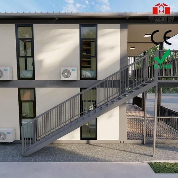 2-Storey Custom Detachable Tiny Home with 1-6 Bedroom, Expandable Container Tiny House for Sale, Prefabricated Modern Modular 2 Story Office Building - Image 3