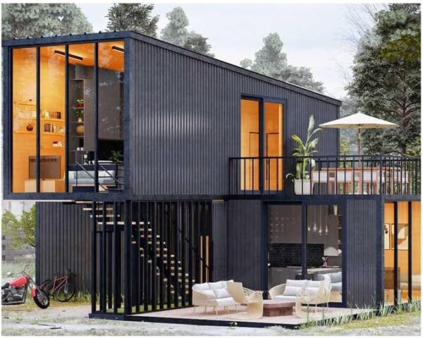 2 Storey Portable Expandable Prefab House Tiny Homes to Live in for Adults Mini Foldable Container House Mobile Home Modular Homes Mini Live Houses Double Floors Prefab Space - Image 3