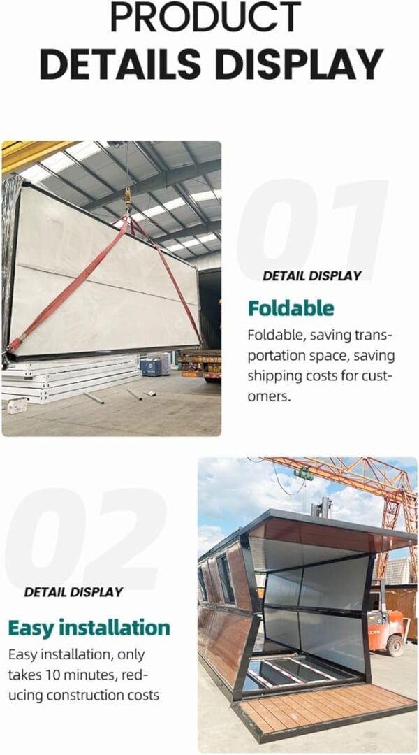 Prefabricated Houses Prefab Flat Pack Tiny House to Live in, Cont Two Floors Modular Homes, Expandable Tiny House Two Story Homes - Image 7