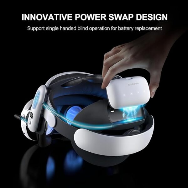 BOBOVR S3 Pro Battery Strap Accessories,Head Air Cooling System and 10000mah Hot-swappable Battery Pack,Compatible with Meta Quest 3/Quest 3S - Image 2