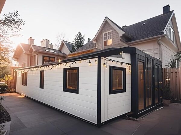 Modern Prefabricated Tiny House, Modular Mobile Foldable Tiny Home, Portable Expandable Prefab House with Full Kitchen & Bathroom, Customizable & Sustainable Living Space,1-3 Bedroom