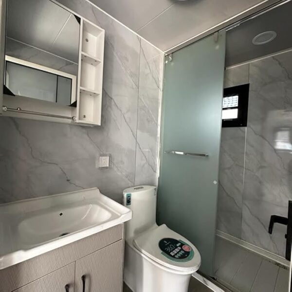 Modular Prefab Tiny Home for Sale, 20ft Portable Expandable Container House with 2 Bedrooms, 1 Full Equipped Bathroom & Kitchen, Prefabricated Tiny House to Live in for Adults Mobile Foldable Home - Image 5