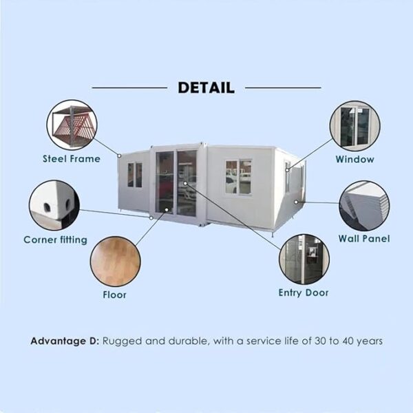 Tiny Homes to Live in for Adults, Fully with Kitchen and Bathroom 3 Bedrooms Luxury Mobile Tiny Prefabricated Prefab Houses Modular Design Prefab Tiny Homes - Image 3