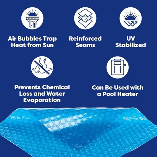In The Swim 24' Premium Blue Round Solar Pool Cover 12 Mil for Solar Heating Above Ground Pools and Inground Pools - Image 6