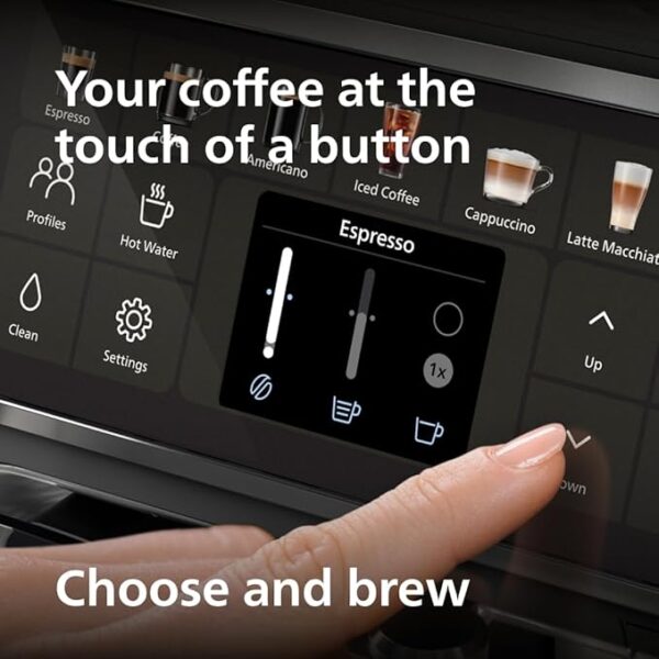 Philips 4400 Series Fully Automatic Espresso Machine – 12 Hot & Iced Coffees, Quick-to-Clean LatteGo Milk System, SilentBrew, QuickStart, Ceramic Grinder, Black Chrome (EP4444/90) - Image 4
