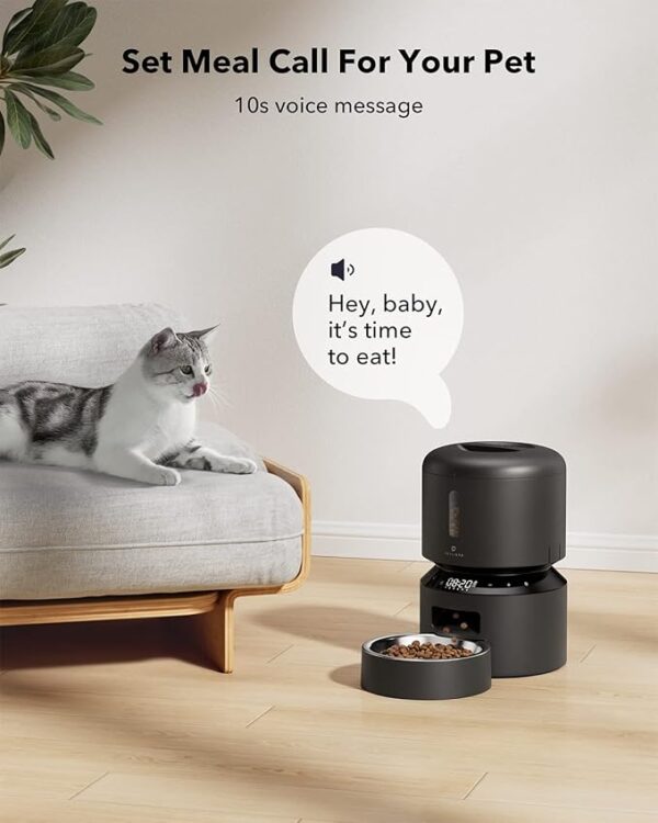 PETLIBRO Automatic Cat Feeder, Automatic Cat Food Dispenser with Freshness Preservation, Timed Pet Feeders for Dry Food, Up to 50 Portions 6 Meals Per Day, Granary Pet Feeder for Cats Dogs - Image 5
