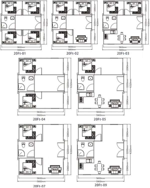 Modern Luxury House Prefab Modular Homes Portable Expandable Container House for Sale, Tiny Homes to Live in for Adults, 20ft 40ft with Bedroom Kitchen Bathroom and Living Room - Image 6