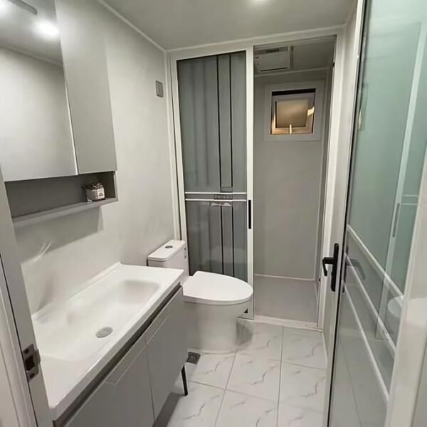 2025 Prefab Tiny Home for Sale, 19x20FT Mobile Prefabricated Tiny House with 2 Bedrooms, 1 Full Equiped Bathroom and Kitchen, Expandable Container House to Live in for Adults, Modular Foldable Home - Image 5