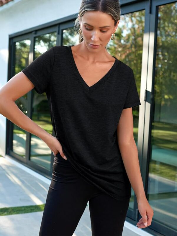 AUTOMET T-Shirts Short Sleeve V Neck Tees Tops for Women Fashion Trendy Lightweight Soft Casual Summer Outfits Clothes - Image 6
