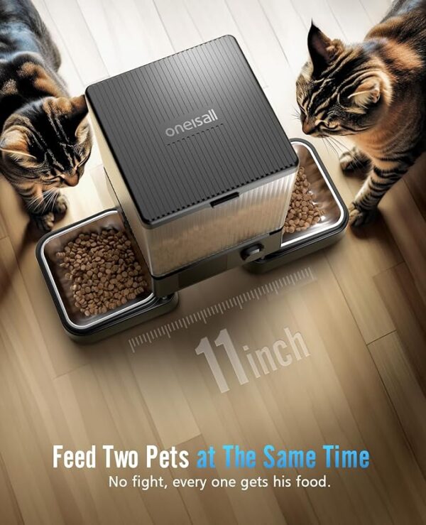 oneisall Automatic Cat Feeder with 5G WiFi, Automatic Cat Food Dispenser for 2 Cats Small Pets, 20 Cups/5L Timed Dry Food Dispenser with APP Control - Image 6