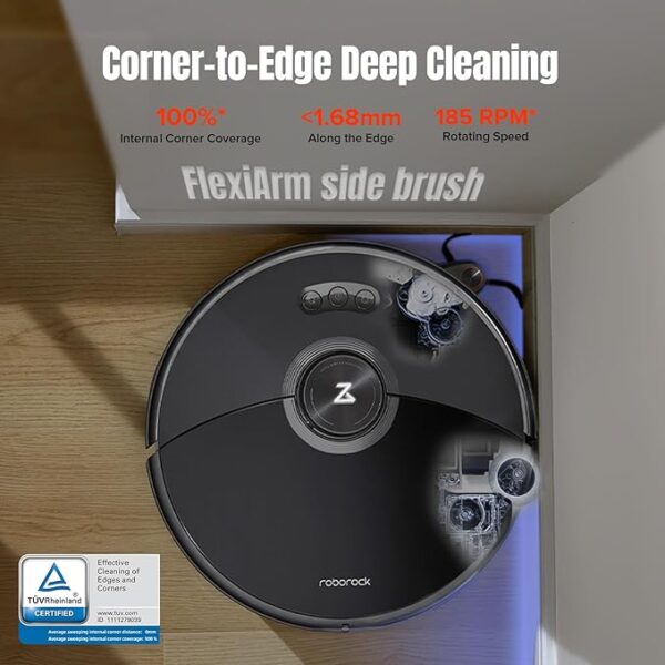 roborock S8 MaxV Ultra Robot Vacuum & Sonic Mop, 10000 Pa Suction, Corner to Edge Deep Cleaning, Hot Air Self-Drying, Auto Empty & Refill, Detergent Dispenser, Obstacle Avoidance, Black - Image 2