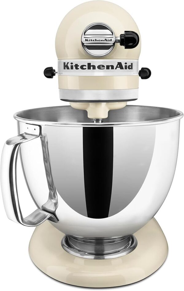 KitchenAid Artisan Series 5 Quart Tilt Head Stand Mixer with Pouring Shield KSM150PS, Almond Cream - Image 3