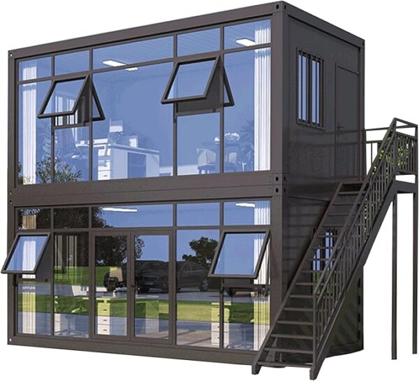 Portable Prefabricated Tiny Homes, Movable and Expandable Prefabricated Houses, 19x20 Feet with 1 Fully Equipped Bathroom and Kitchen, Modular Container Tiny Houses Container Homes prefabricated