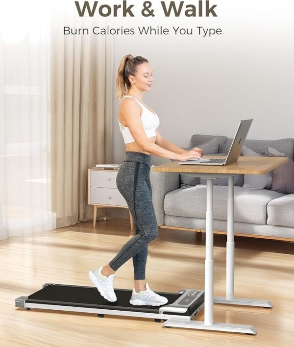Under Desk Treadmill, Walking Pad for Home and Office, 2.5 HP Portable Walking Jogging Running Machine with Remote Control and LED Display - Image 4