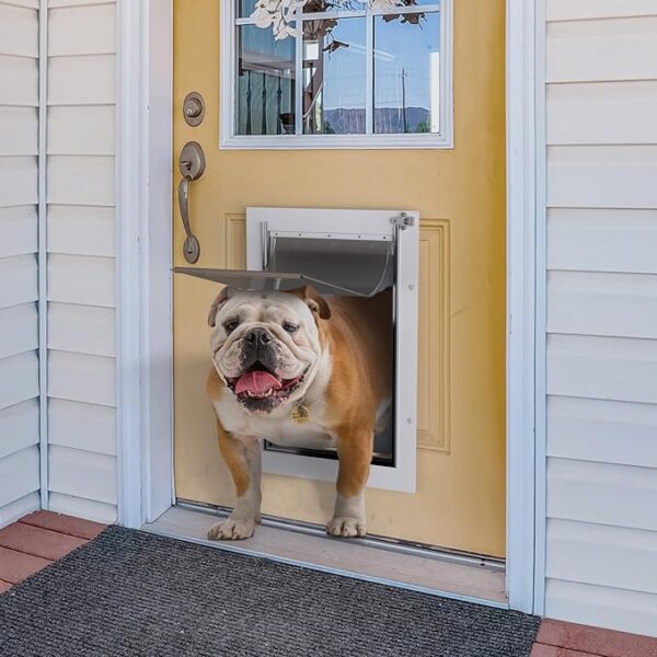 Baboni 3-Flaps Pet Door for Interior and Exterior Doors, Steel Frame and Telescoping Tunnel, Strong and Durable Dog Door (Pets Up to 100 Lb) -Large - Image 2