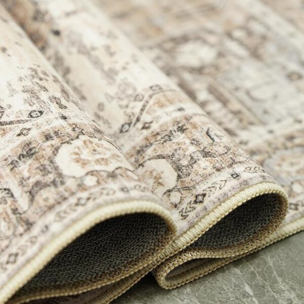 RUUGME Washable 9x12 Area Rugs - Large Rugs for Living Room Stain Resistant Carpet Vintage Rugs for Bedroom with Non Slip Backing Home Decor Floor Decoration Mat (9x12 Beige) - Image 6