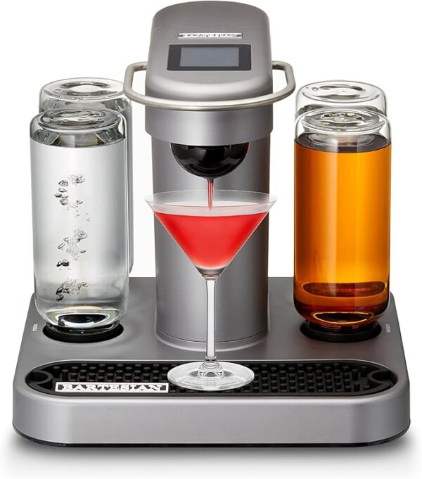 Bartesian Cocktail Making Machine - Automatic Mixology Home Bar Cocktails Mixing Maker - Push Button Pre Mixed Drink Capsule Dispenser Shaker for Margarita, Old Fashioned, Martini, Daiquiri & More