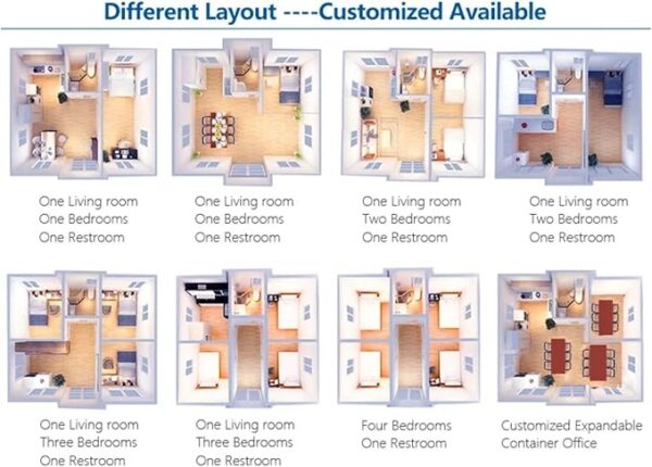 Luxury Prefab Tiny Homes for Adults, Expandable Container House 20ft 40ft Tiny Homes for Sale Prefab Foldable Modern Cabin with Smart Home Tech - Image 4