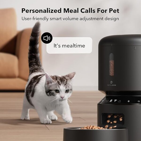 PETLIBRO Automatic Cat Feeder, 5G WiFi Automatic Pet Feeder with Freshness Preservation, 3L Timed Cat Feeders for Dry Food, Up to 48 Portions 10 Meals Per Day, Granary Pet Feeder for Cat/Dog, Black - Image 5