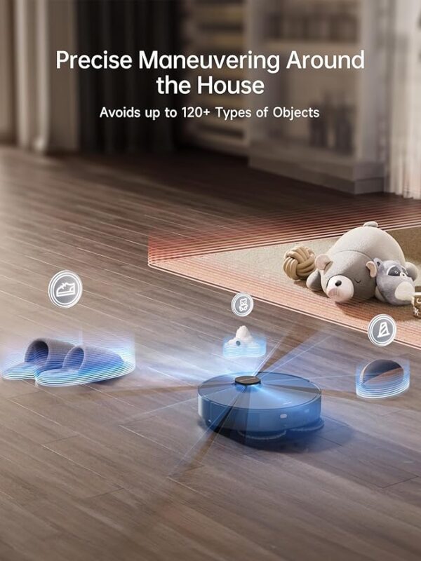 DREAME X40 Ultra Robotic Vacuum with Removable & Liftable Mop, 12,000Pa Suction, Side Brush Extensive Cleaning, 158°F Mop & Washboard Self Cleaning, Auto-Empty, Auto Refill, liftable Brushes - Image 4