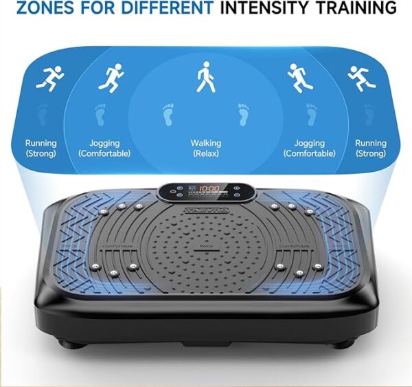 Vibration Plate Exercise Machine Lymphatic Drainage, Full Body Shaking Workout Vibrating Plate Weight Loss, 199 Adjustable Speeds 450 Lbs Capacity Fitness Platform for Women Men - Image 2
