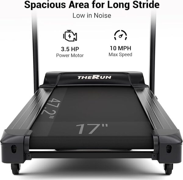 THERUN Incline Treadmill for Running and Walking, 300 lbs Weight Capacity Folding Treadmill with 0-15% Auto Incline, Wide Belt, 3.5HP, App, Heart Rate - Image 4