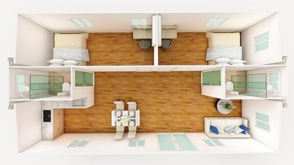 1 Storey Small Prefabricated Tiny House Mini Luxury Modular Modern Design with Bedroom Prefab Home Villa - Image 4