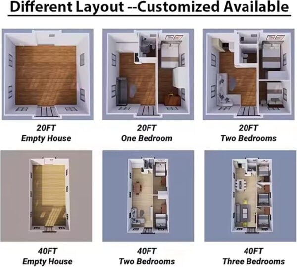 40FT Portable Prefab Tiny Homes for Sale Expandable Container House 3 Bedrooms Luxury Features Steel Structure Tiny Houses to Live in Perfect for Adults - Image 3