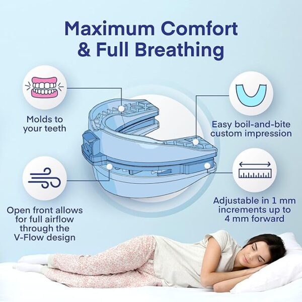 Anti Snoring Device: FDA-Cleared Anti Snoring Mouthpiece Mouth Guard - Effective Anti Snore Solution for Men and Women to Reclaim Peaceful Sleep (Blue) - Image 3