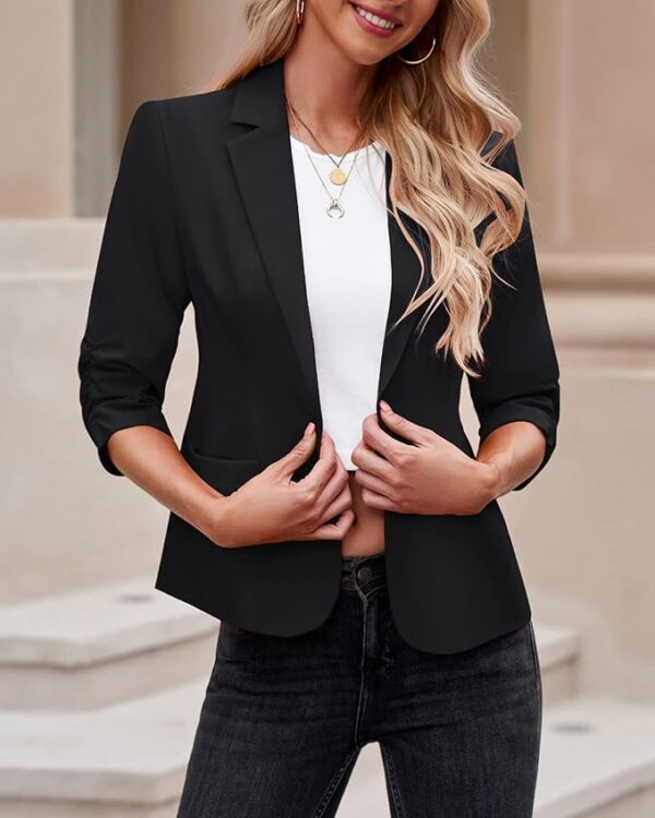 LookbookStore Blazers for Women Suit Jackets Dressy 3/4 Sleeve Blazer Business Casual Outfits for Work - Image 3