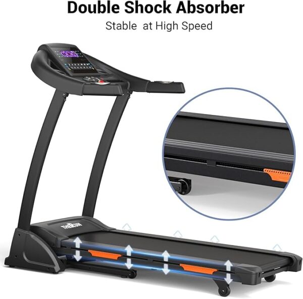 THERUN Incline Treadmill for Running and Walking, 300 lbs Weight Capacity Folding Treadmill with 0-15% Auto Incline, Wide Belt, 3.5HP, App, Heart Rate - Image 6
