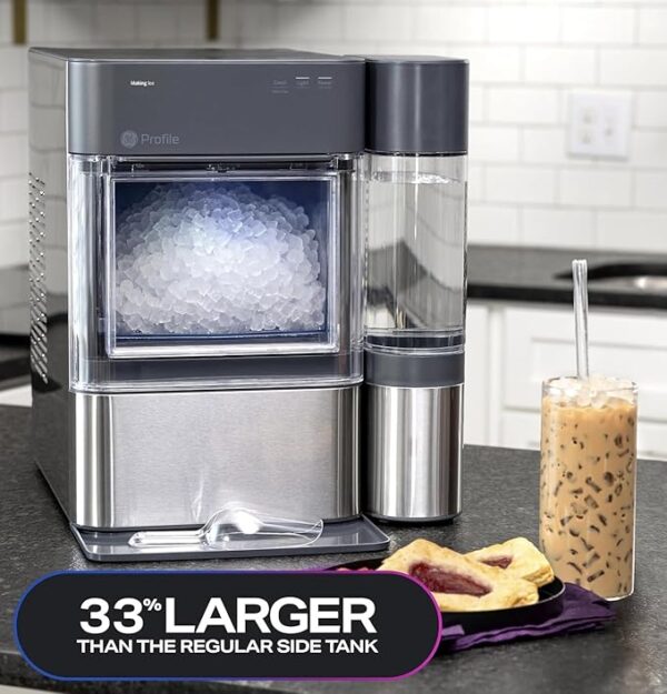 GE Profile Opal 2.0 XL with 1 Gallon Tank, Chewable Crunchable Countertop Nugget Ice Maker, Scoop Included, 38 lbs in 24 Hours, Pellet Ice Machine with WiFi & Smart Connected, Black Stainless - Image 3