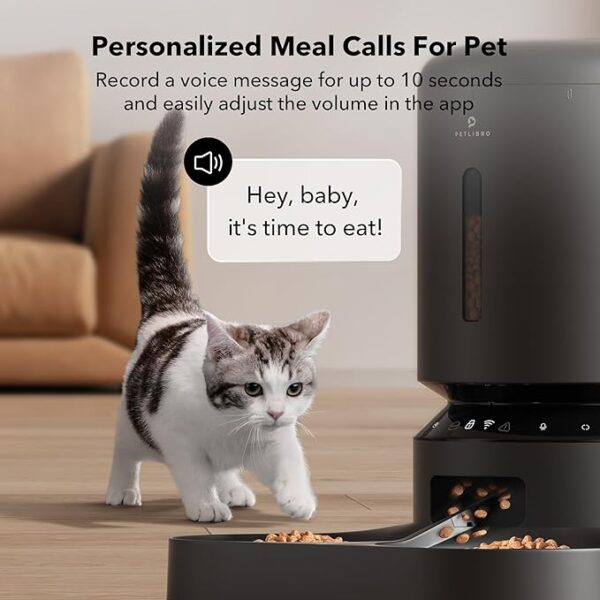PETLIBRO Automatic Cat Feeder for 2 Cats, 5G WiFi Cat Food Dispenser with APP Remote Feeding, 5L Timed Automatic Dog Feeder, 1-10 Meals/Day, 10s Meal Call, Dual Trays Pet Feeder for Cat, Dog - Image 6