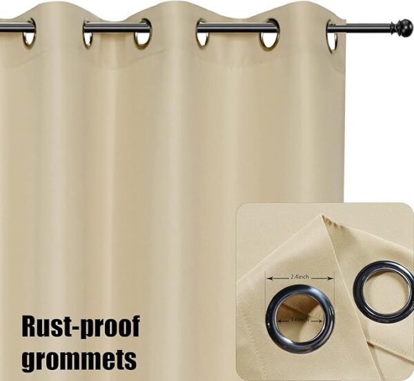 BONZER Waterproof Outdoor Curtains for Patio, Premium Thick Privacy Weatherproof Grommet Outside Curtains for Porch, Pergola, Cabana, 1 Panel, 54W x 84L inch, Cream - Image 6