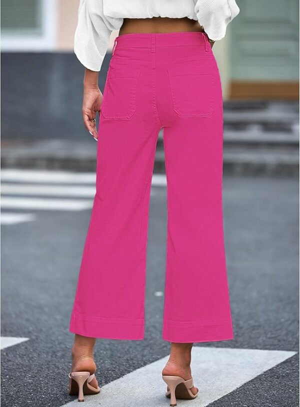 luvamia Wide Leg Jeans for Women Trendy High Waisted Flare Jeans Cropped Denim Pants Stretchy Baggy with Patch Pockets - Image 2