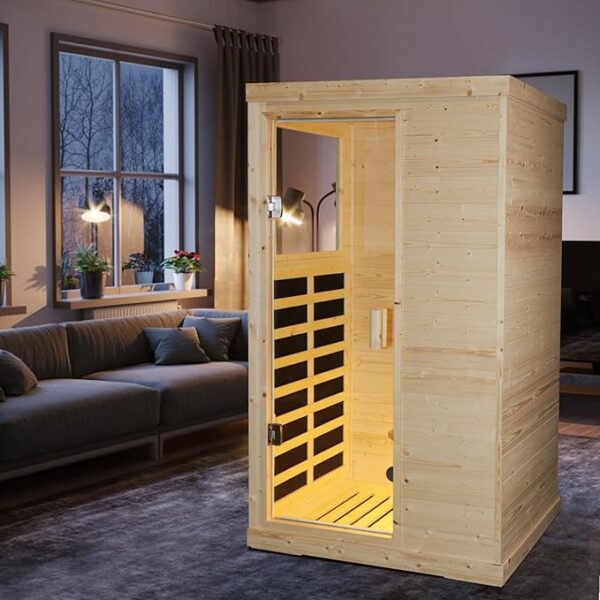 Far Infrared Wooden Sauna Room Home Sauna Spa Dry Saunas Single Person Spa Finland Spruce Wood fit for 7ft Person - Image 3