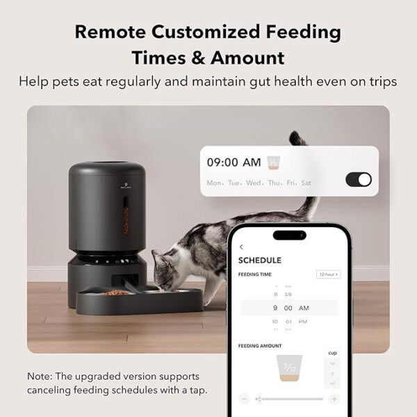 PETLIBRO Automatic Cat Feeder for 2 Cats, 5G WiFi Cat Food Dispenser with APP Remote Feeding, 5L Timed Automatic Dog Feeder, 1-10 Meals/Day, 10s Meal Call, Dual Trays Pet Feeder for Cat, Dog - Image 4