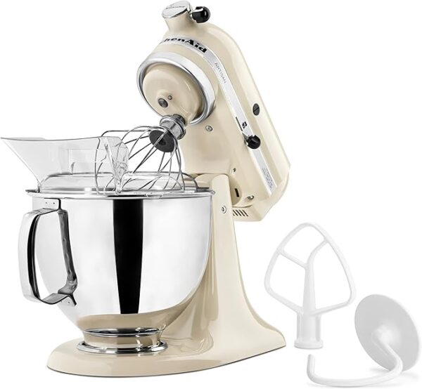 KitchenAid Artisan Series 5 Quart Tilt Head Stand Mixer with Pouring Shield KSM150PS, Almond Cream - Image 4