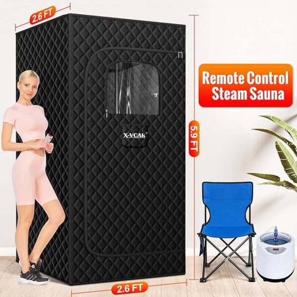Sauna Box, Portable Steam Sauna, Portable Sauna for Home, Sauna Tent with Steamer, 9 Levels, 2.6’ x 2.6’ x 5.9’ - Image 2