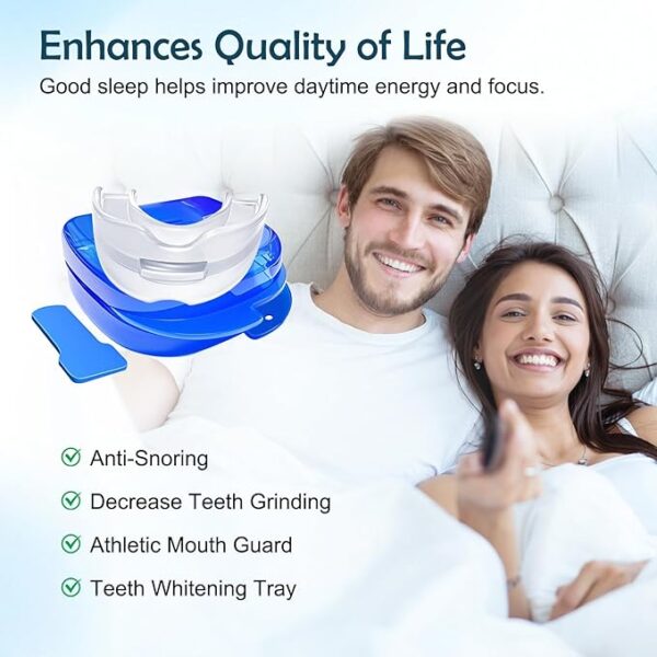 Anti Snoring Mouthpiece - Anti SnoringMouthpiece Device Mouth Guard,Snore Reduction Device for Men and Women, Comfortable Mouth Guard for Better Sleep, 1 Pack (Blue)-ZHA5 - Image 5