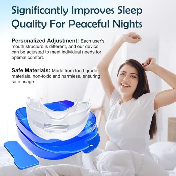Anti Snoring Mouthpiece - Anti SnoringMouthpiece Device Mouth Guard,Snore Reduction Device for Men and Women, Comfortable Mouth Guard for Better Sleep, 1 Pack (Blue)-ZHA5 - Image 4