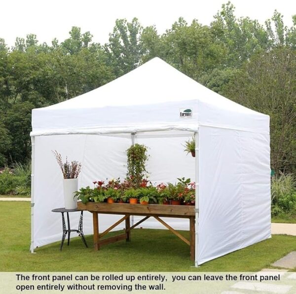 Eurmax USA 10'x10' Pop-up Canopy Tent Commercial Instant Canopies with 4 Removable Zipper End Side Walls and Roller Bag, Bonus 4 SandBags(White) - Image 4