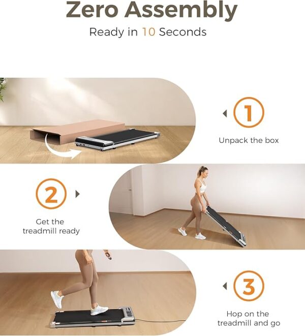 Under Desk Treadmill, Walking Pad for Home and Office, 2.5 HP Portable Walking Jogging Running Machine with Remote Control and LED Display - Image 3
