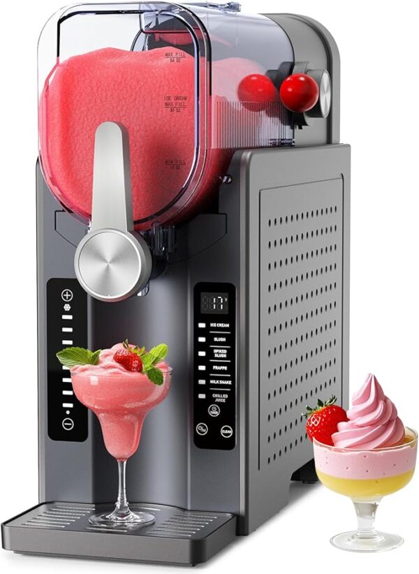 Slushie Machine - Professional Frozen Drink Maker No Ice Needed- 70 oz Slushy Machine for Home with LED Display - One-Touch Reservation & 6 Pre-set Programs for Frozen Margaritas, Frappés & Ice Cream