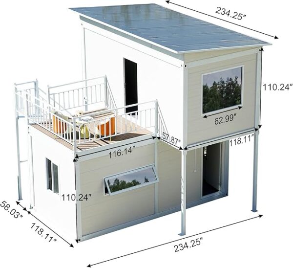 Two Story Tiny House, Flat-Pack House, Two-Story Tiny House, Prefabricated Dwelling with Aesthetic Appeal, Modern Design for Small Spaces, Package Installation - Image 6
