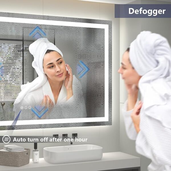 LED Bathroom Mirror for Wall 60x38, Large Lighted Vanity Mirror with Lights, Dimmable, Anti-Fog, Shatter-Proof, ETL Listed (Front + Backlit) - Image 4