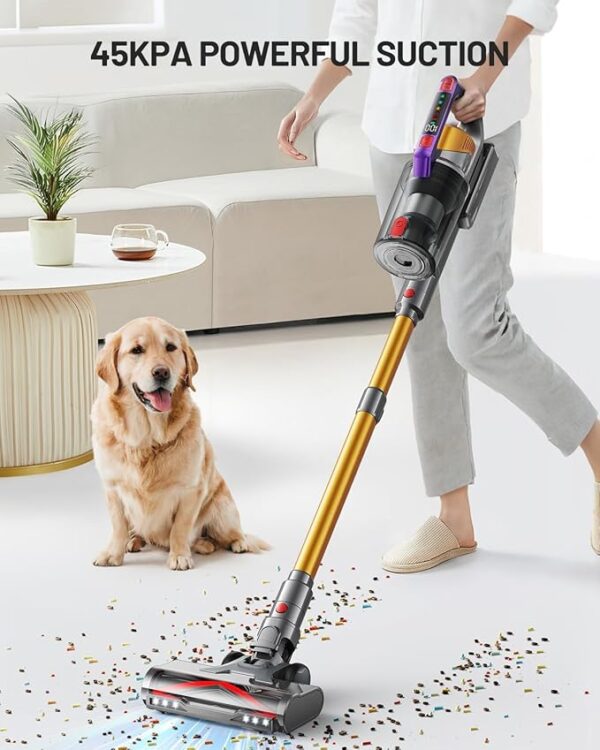 Cordless Vacuum Cleaner, 550W/45KPA Self-Standing Vacuum Cleaners for Home, Max 60Mins Anti-Tangle Stick Vacuum with Aromatherapy, Dual-Handheld Lightweight Vacuum for Pet Hair, Carpets, Hardwood - Image 3