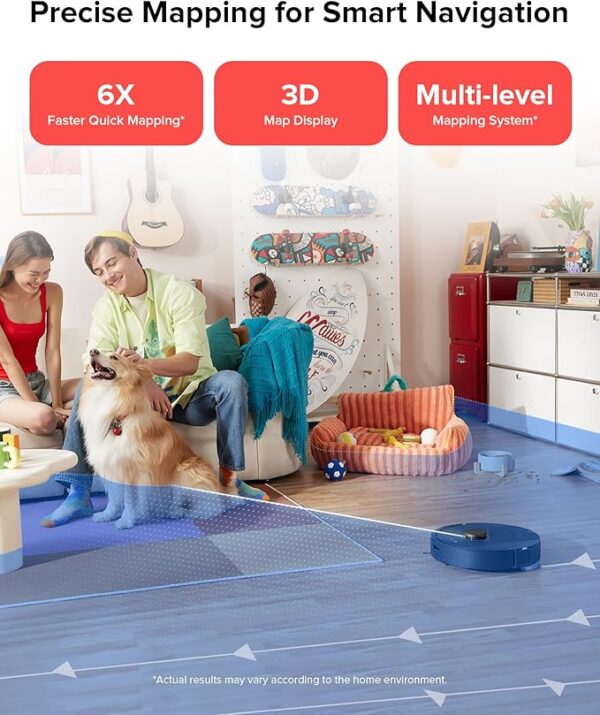 roborock Q5 Pro+ Robot Vacuum and Mop, Self-Emptying, 5500 Pa Max Suction, DuoRoller Brush, Hands-Free Cleaning for up to 7 Weeks, Precise Navigation, Perfect for Hard Floors, Carpets, and Pet Hair - Image 3